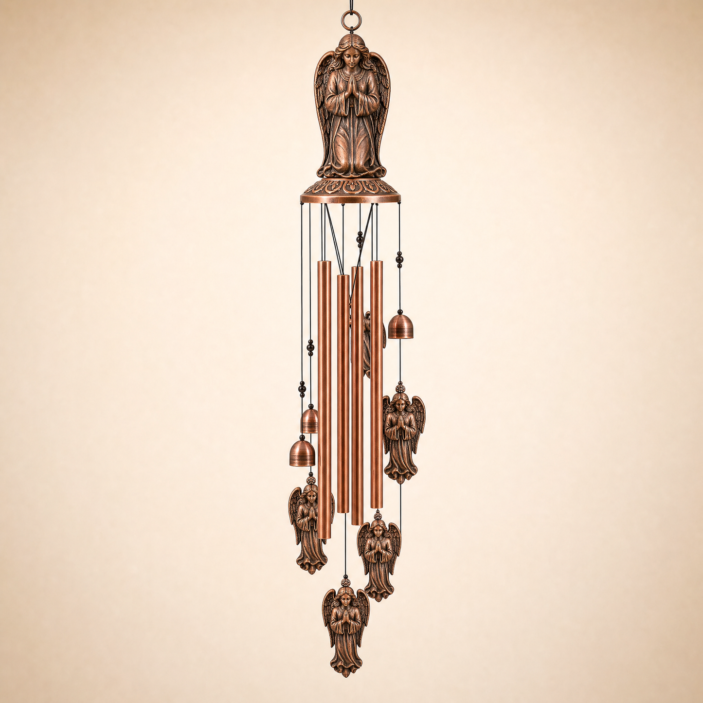 Nell's bronze angel wind chime — hand-tuned, Outer Banks NC, memorial gift