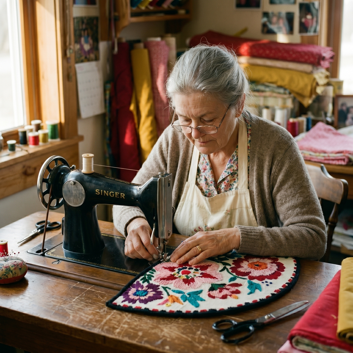Della's Handmade Flower Rug