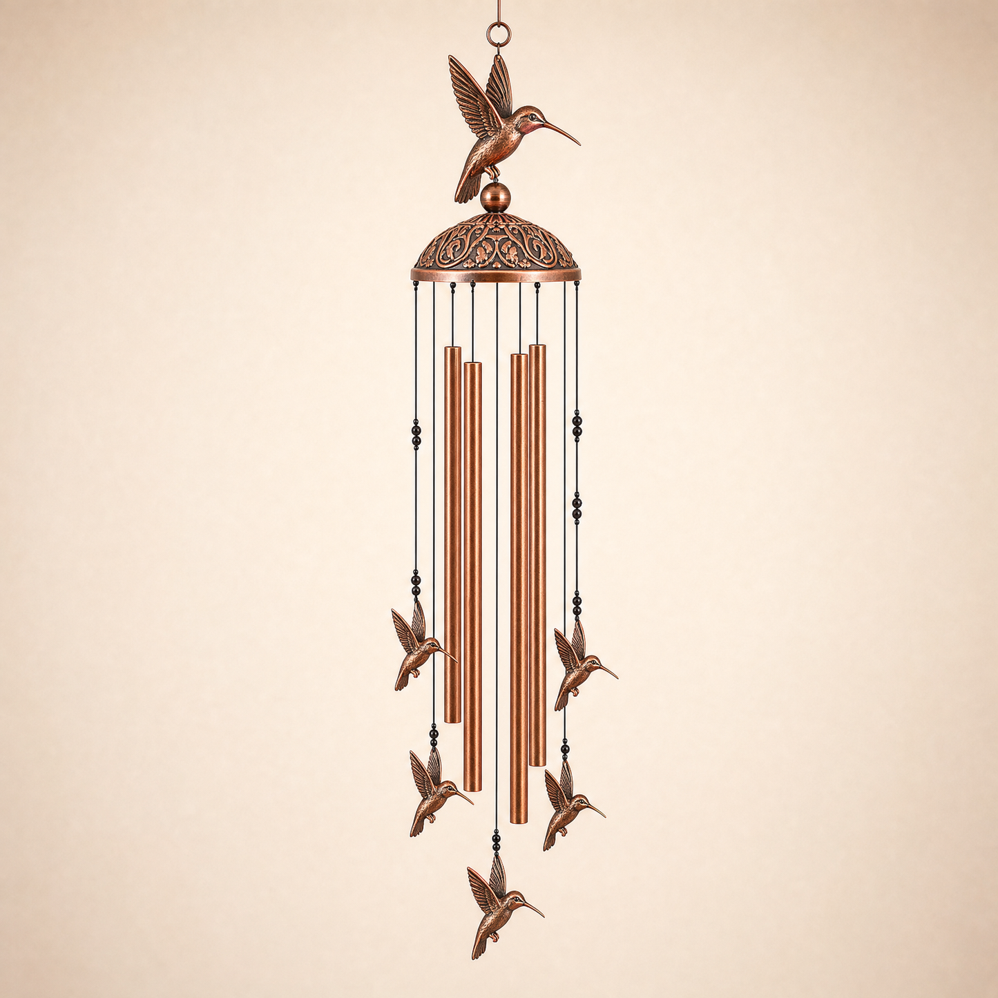 Nell's bronze hummingbird wind chime — hand-tuned, Outer Banks NC