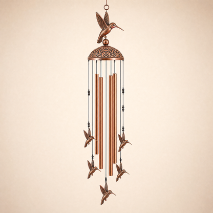 Nell's bronze hummingbird wind chime — hand-tuned, Outer Banks NC