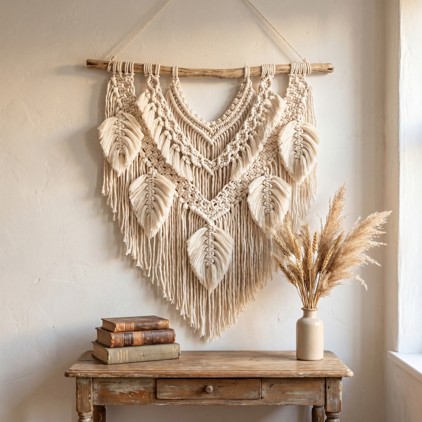 The Five-Leaf - chevron statement piece on driftwood crossbar
