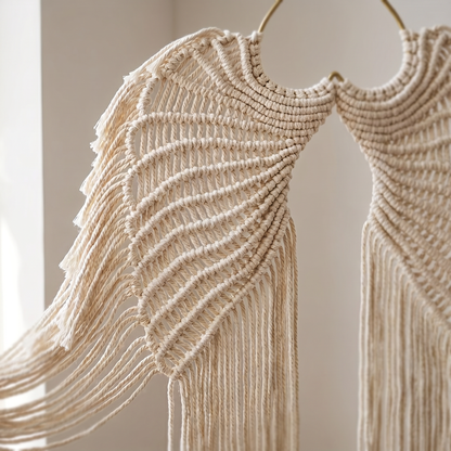 The Angel Wings close-up - herringbone knot rows