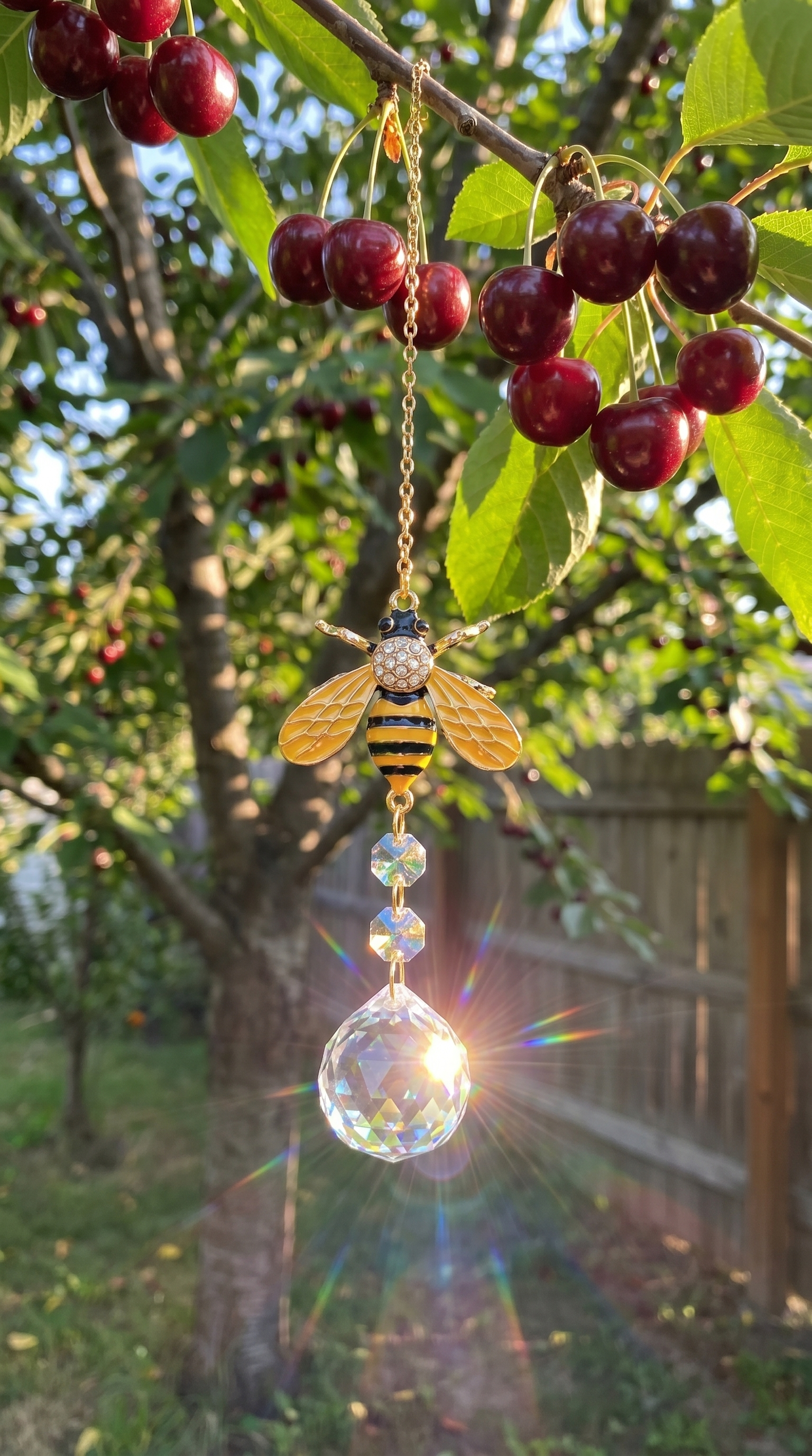 UGC suncatcher on a cherry tree