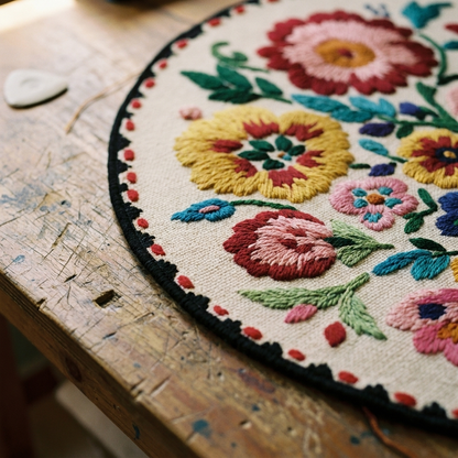 Della's Handmade Flower Rug