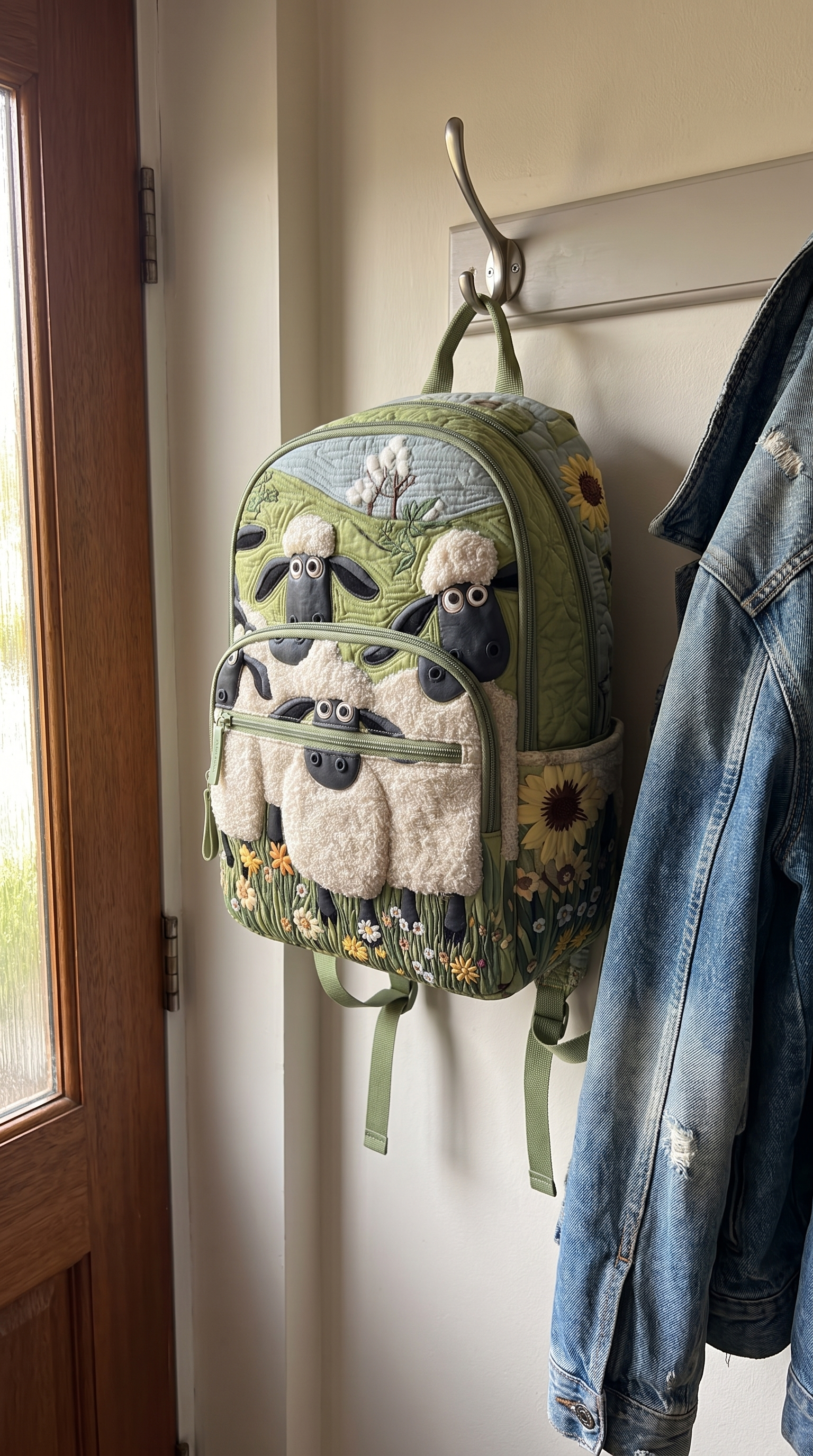 UGC review sheep backpack hallway