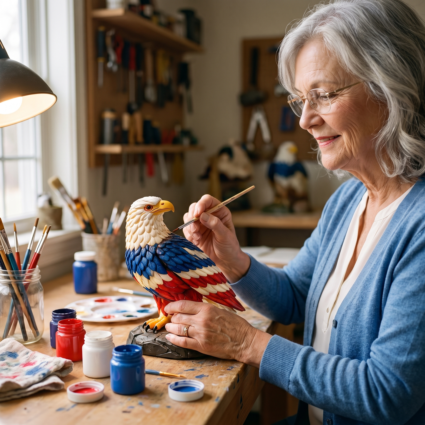 Brenda's Handpainted Patriotic Eagle