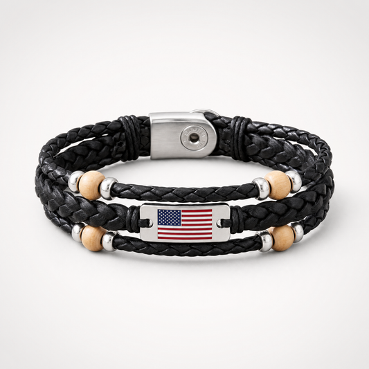 Walt's Hand-Braided Old Glory Flag Bracelet - product shot 1