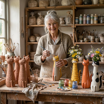 Margaret's Handmade Cat Vase