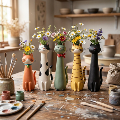 Margaret's Handmade Cat Vase