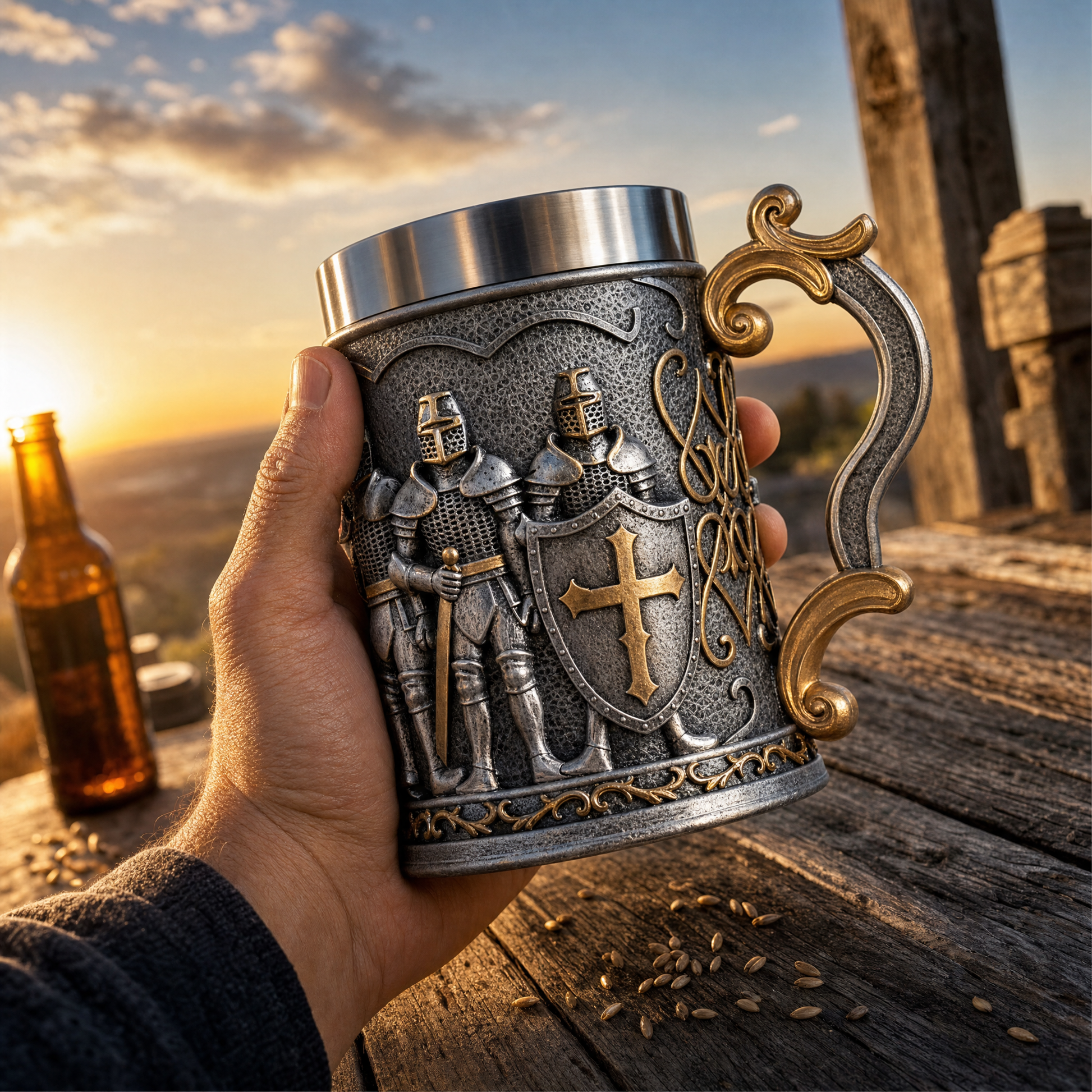 Royal Guard beer mug group shot