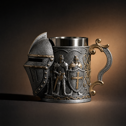 Royal Guard beer mug rivet and tarnish paint detail