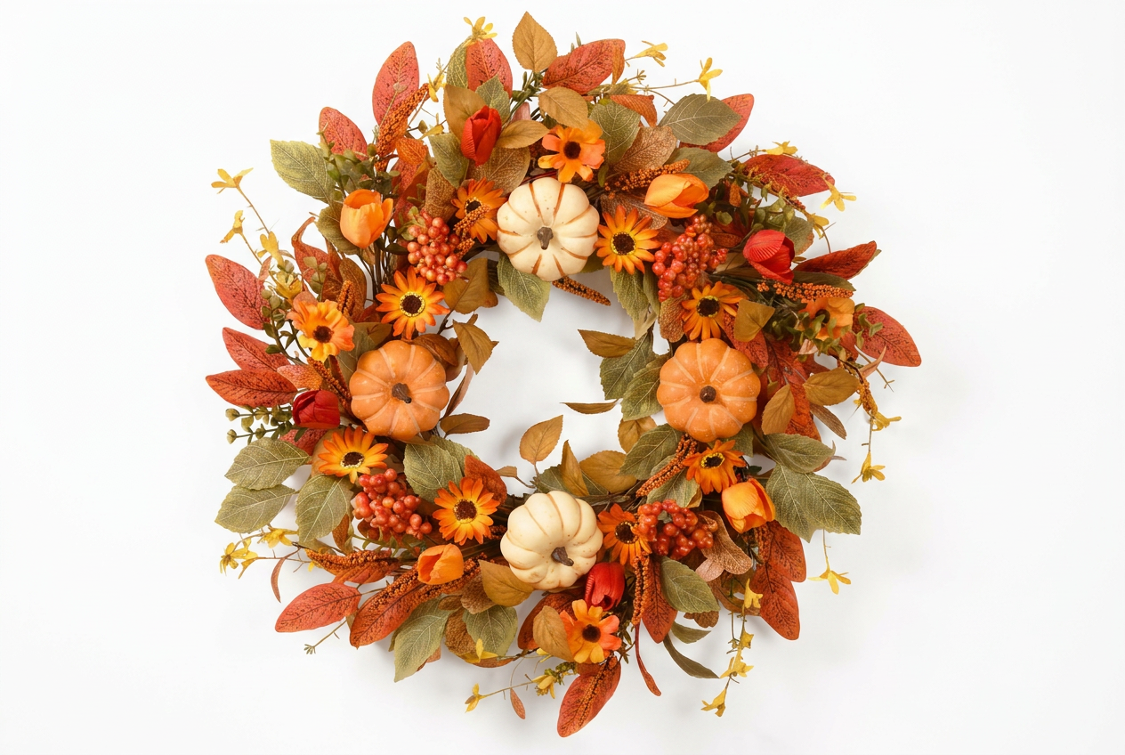 Homemade Harvest Autumn Wreath