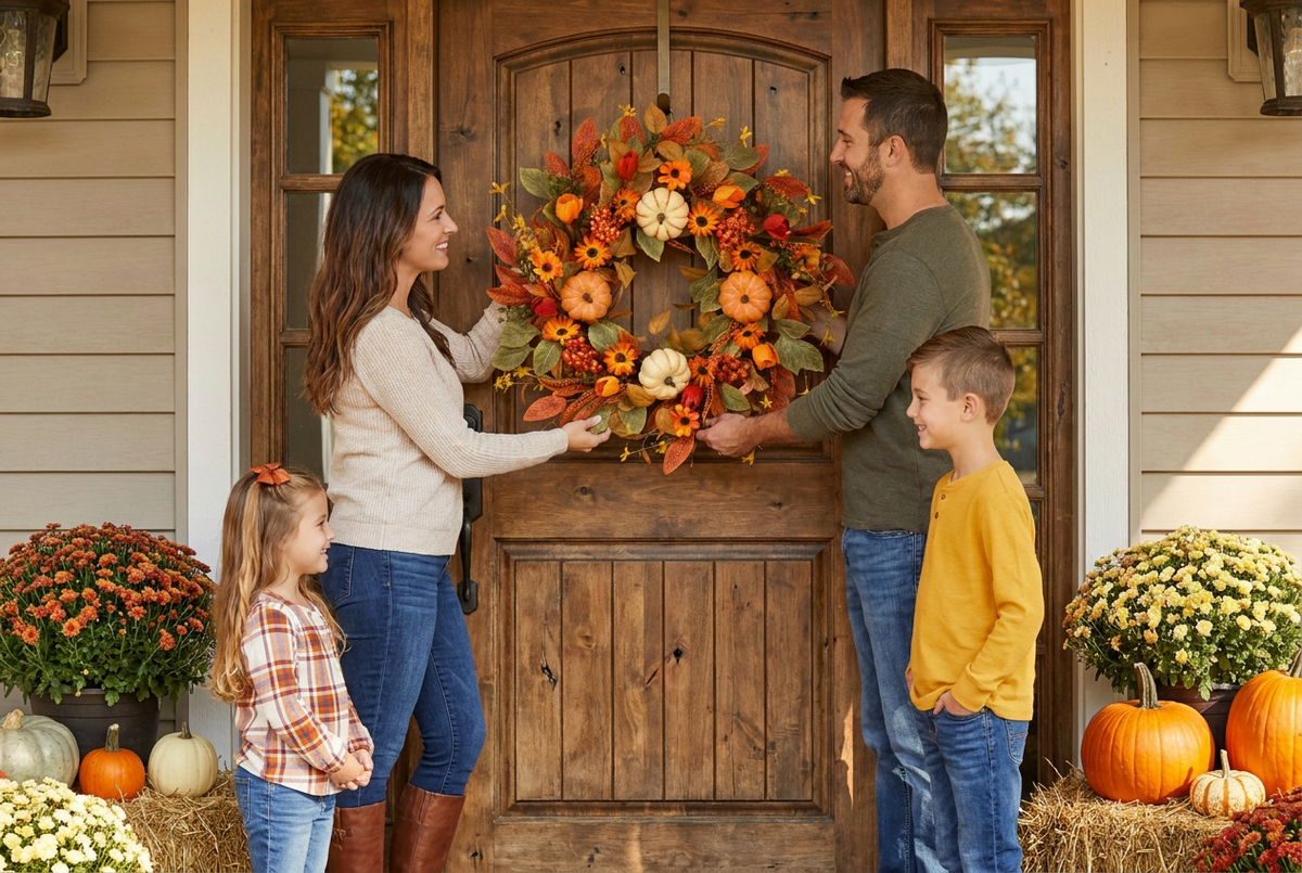 Homemade Harvest Autumn Wreath