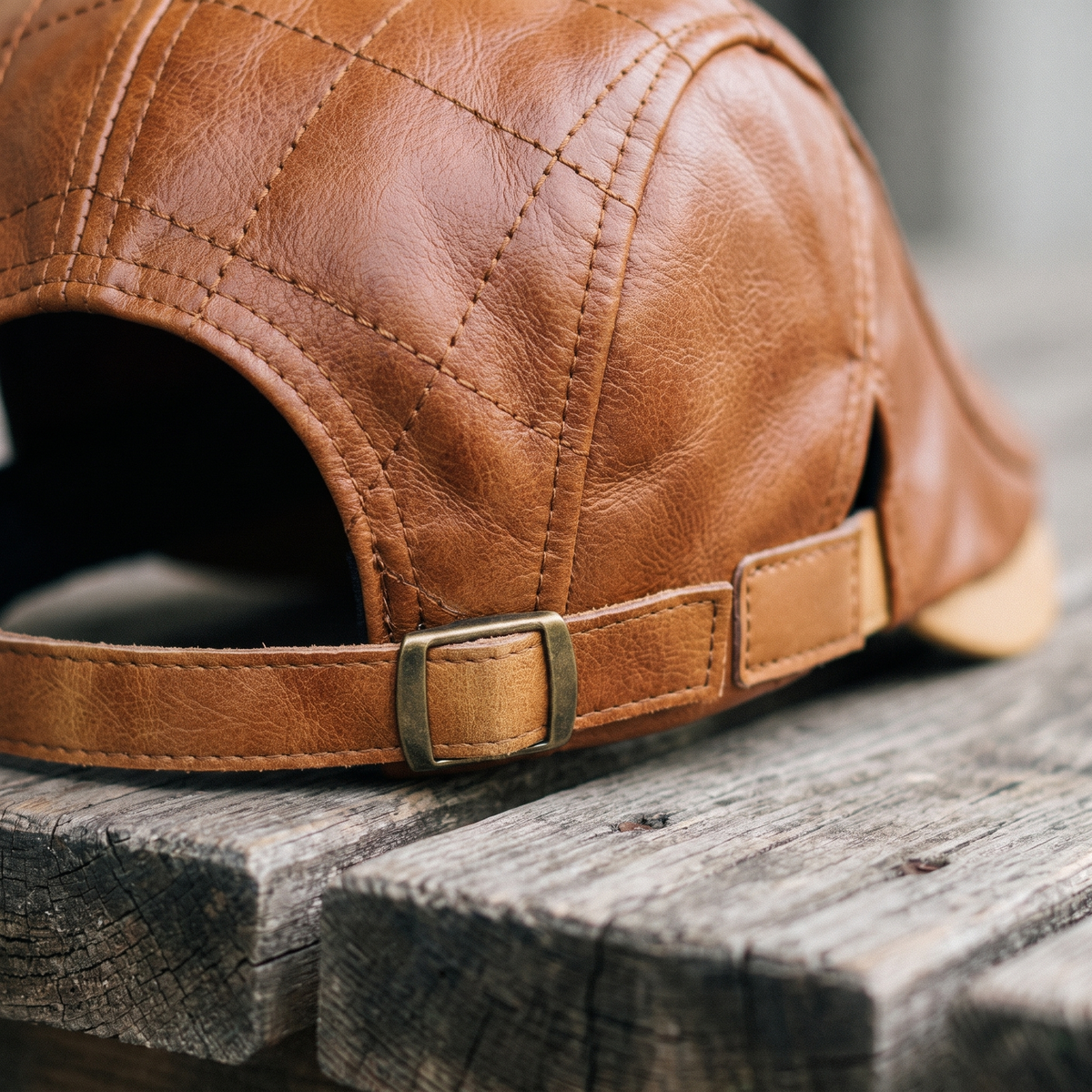 The adjustable rear leather strap and metal buckle