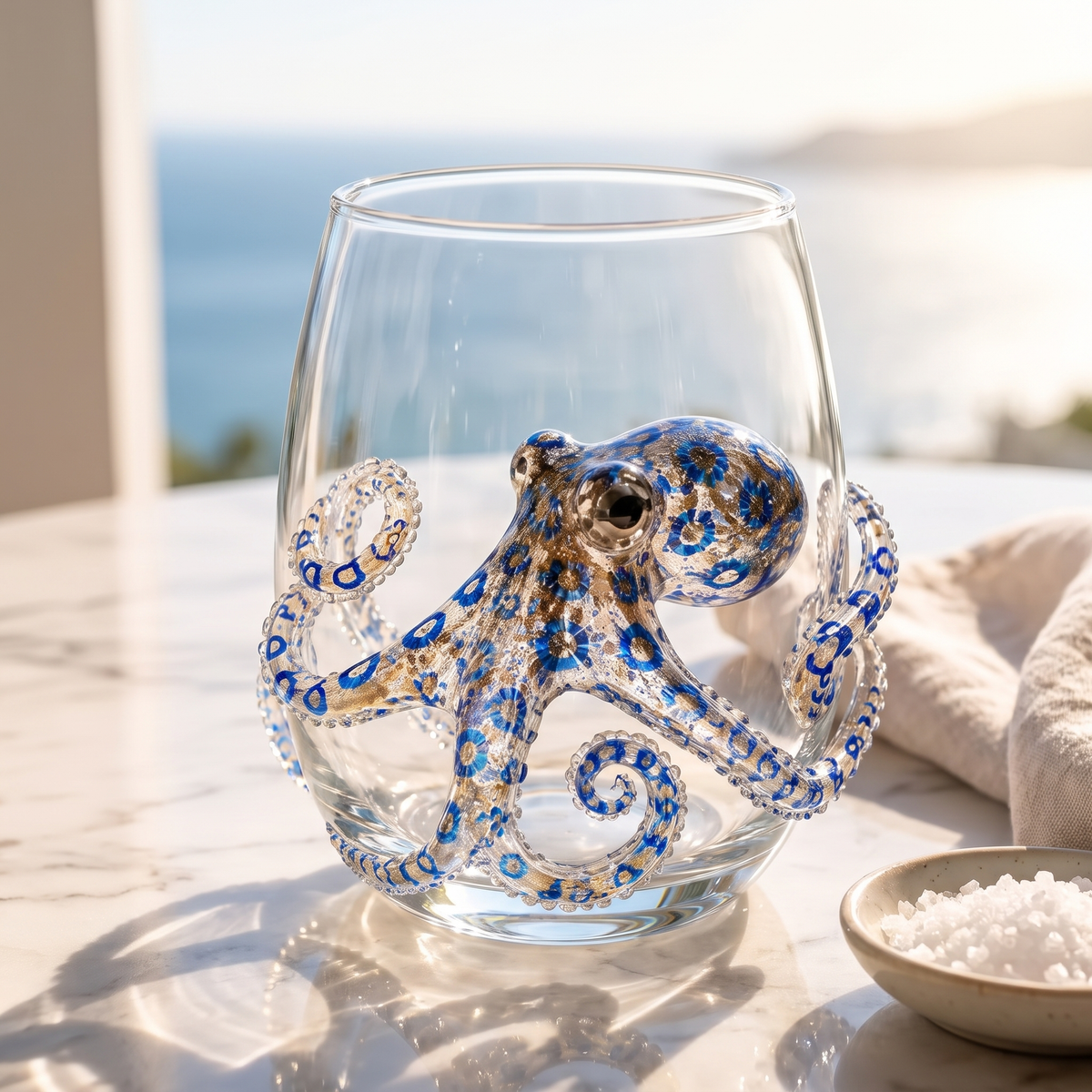 Blue Ringed Octopus ocean glass