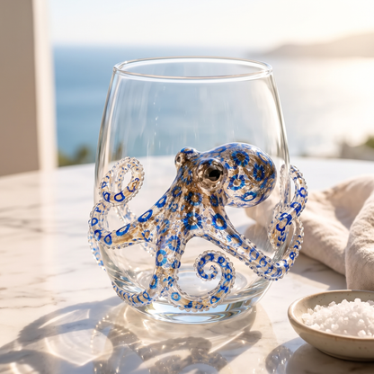 Blue Ringed Octopus ocean glass
