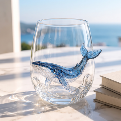 Whale ocean glass
