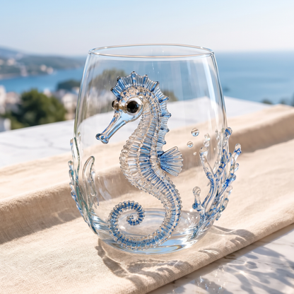 Seahorse ocean glass