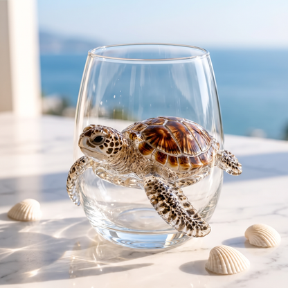 Sea Turtle ocean glass