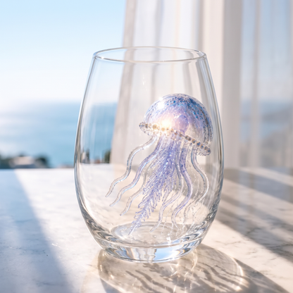 Jellyfish ocean glass
