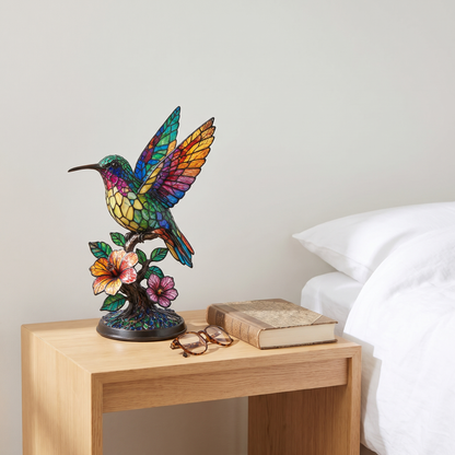 The lamp on a bedside nightstand