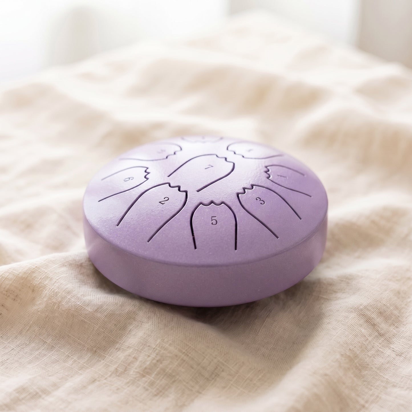 Margaret's hand-tuned rain drum in Lavender
