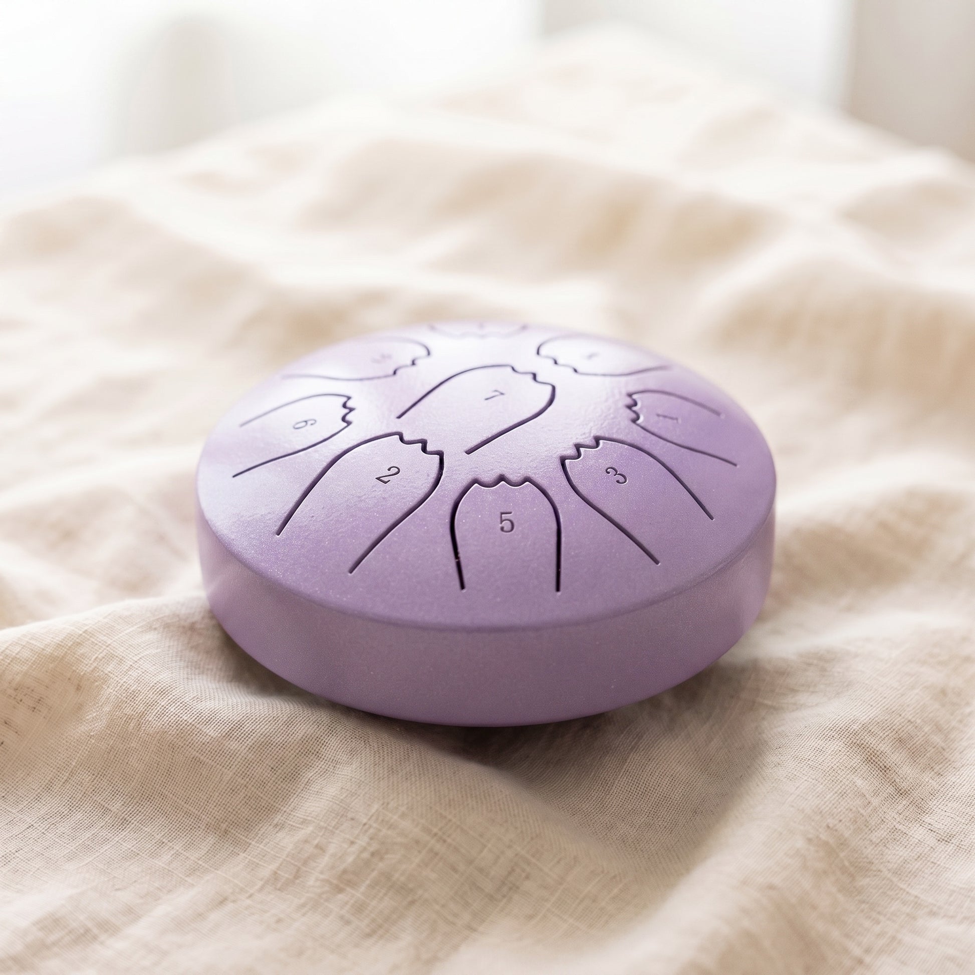 Margaret's hand-tuned rain drum in Lavender