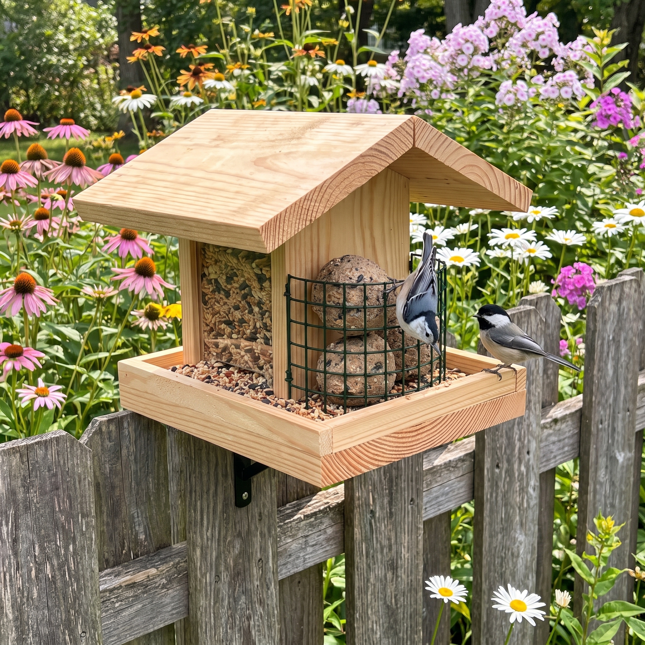 Customer photo - feeder in a flower garden